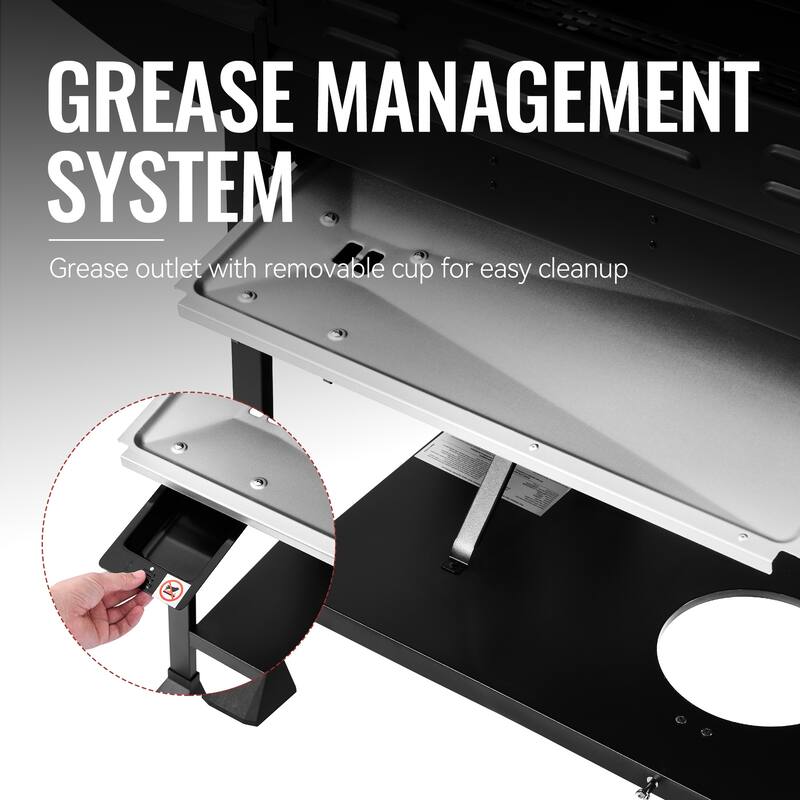 Royal Gourmet 4-Burner Gas Grill with Side Burner&Front Spice Rack