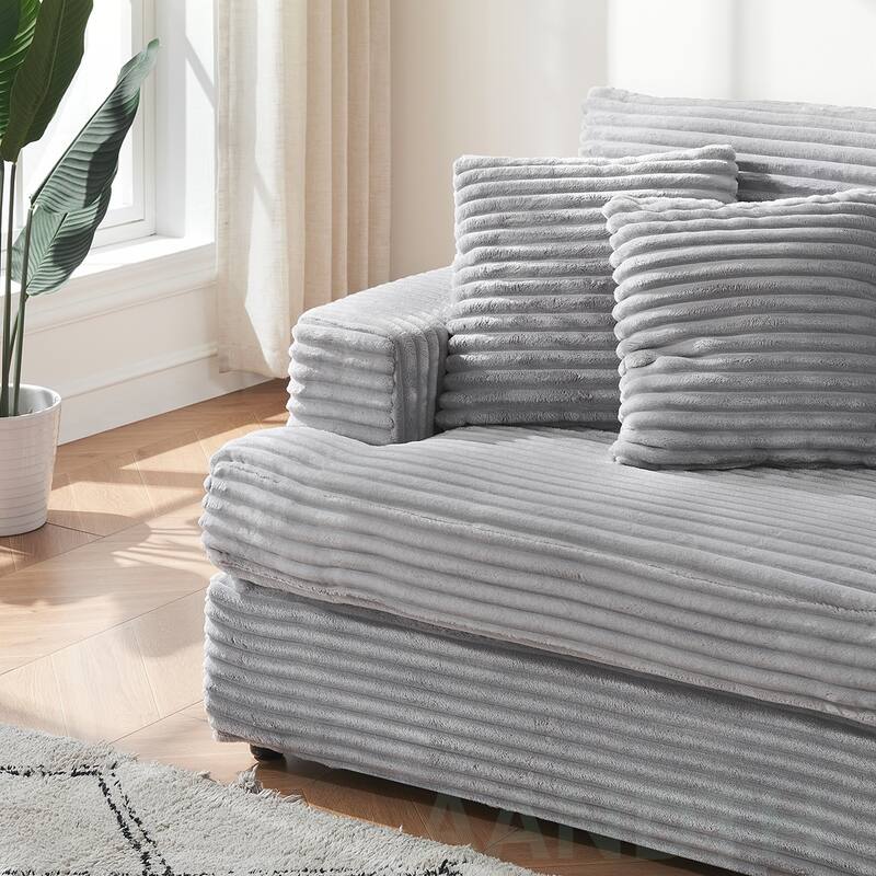 3-Seat corduroy Sofe With 4 Pillows