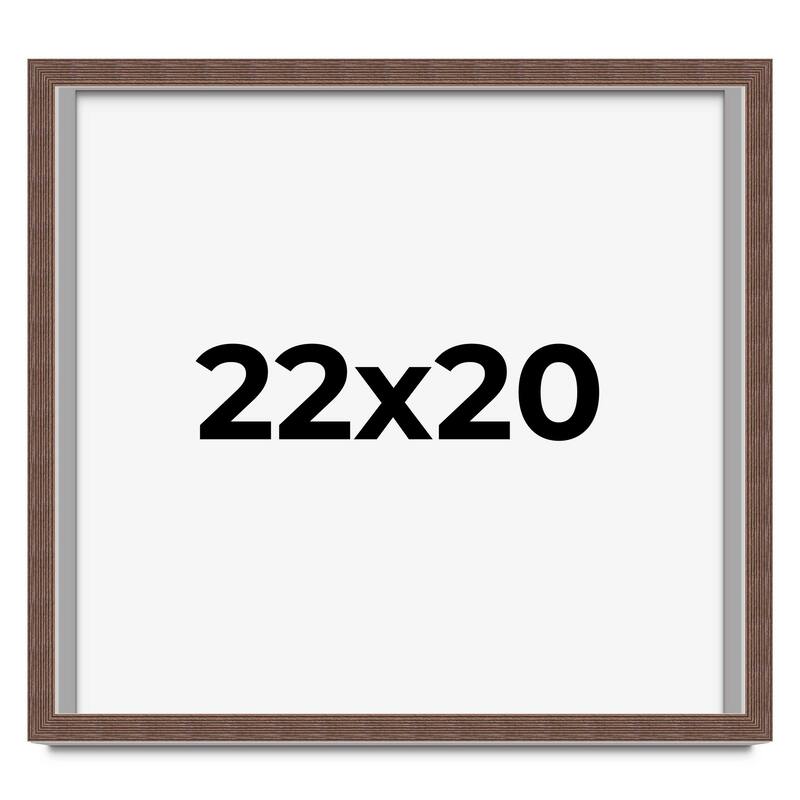 22x20 Shadow Box Frame Brown | 1.125 inches Deep Real Wood Rustic