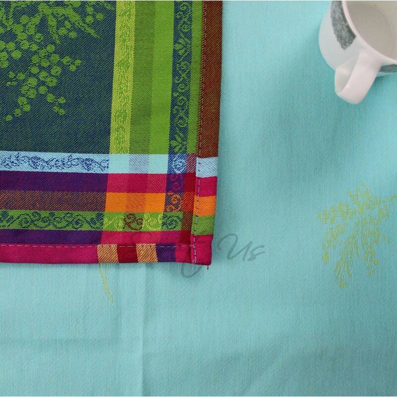 Wipeable French Spill Resistant Bayonne Jacquard Tablecloth