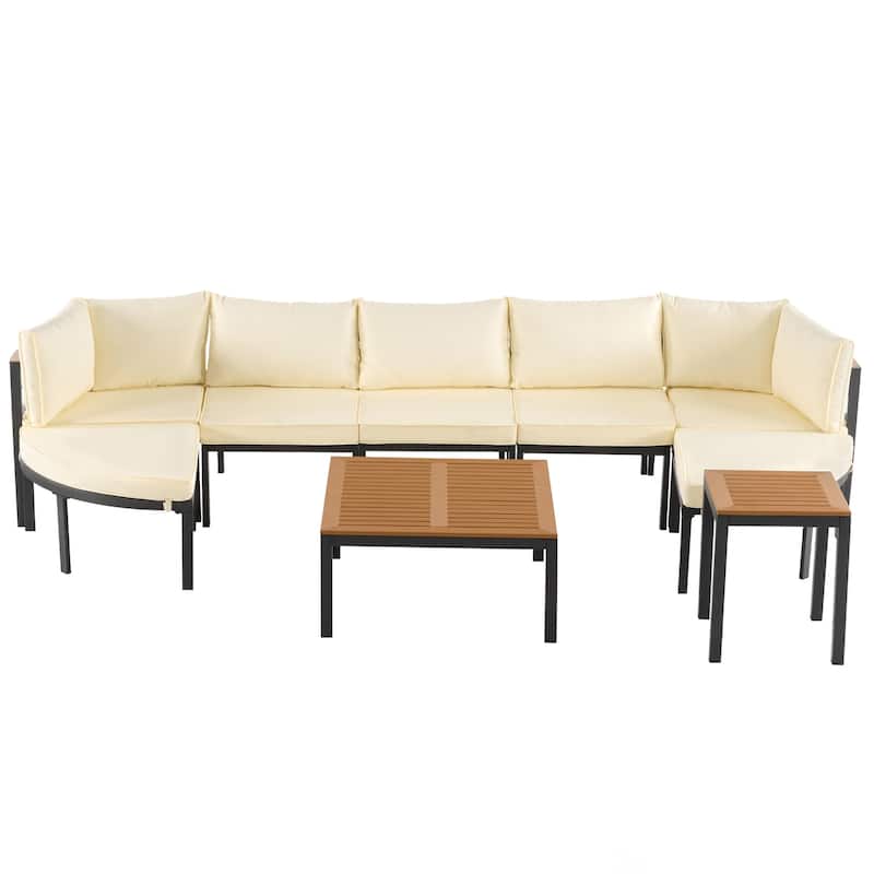Modern Outdoor Sectional Sofa Set Patio Seating Group Outdoor Conversation Set with Cushions for Patio, Backyard, Garden