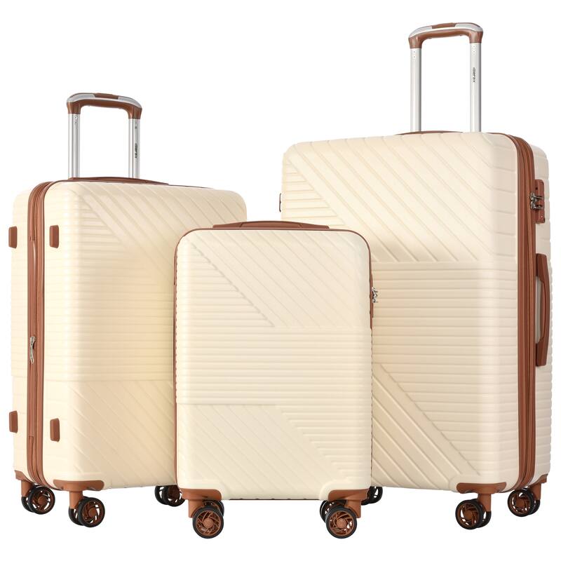 3 Piece Hardshell Luggage Spinner 8 Wheels Suitcase Sets (20"24"28")