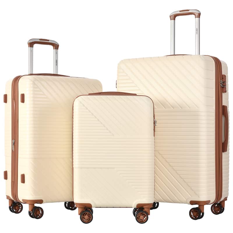 Hardshell Expand Luggage Set 3PC Matte Texture ABS with Grip Handles ...