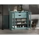 preview thumbnail 15 of 47, Palace Imports 100% Solid Wood Short Clear Glass Bathroom Storage Cabinet with 2 Drawers, 32" W x 35.75" H