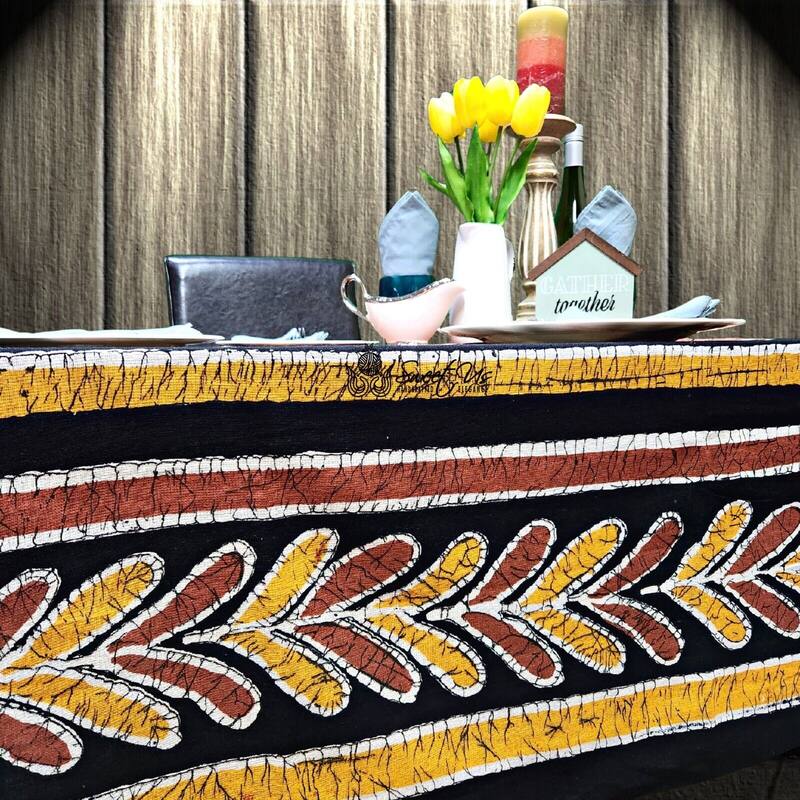 Cotton Lucky Elephant Batik Print Tablecloth Rectangle