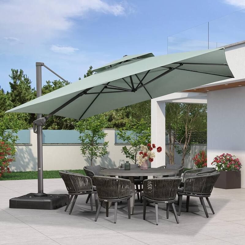 PURPLE LEAF Double Top Stylish Patio Cantilever Umbrella