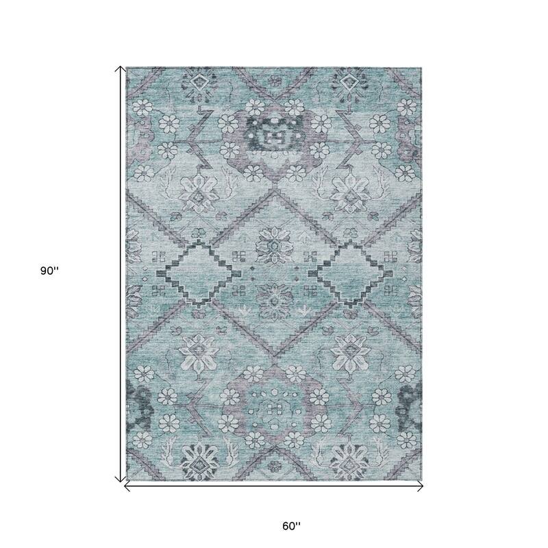HomeRoots Floral Transitional Rectangle Outdoor Rug