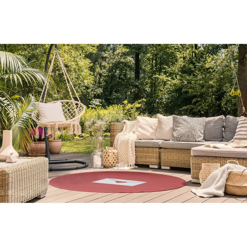 Love Letter Valentines Chenille Indoor/Outdoor Rug