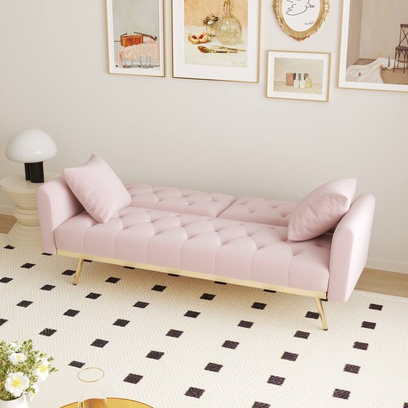 68.30" Velvet double sofa bed in five stylish colors