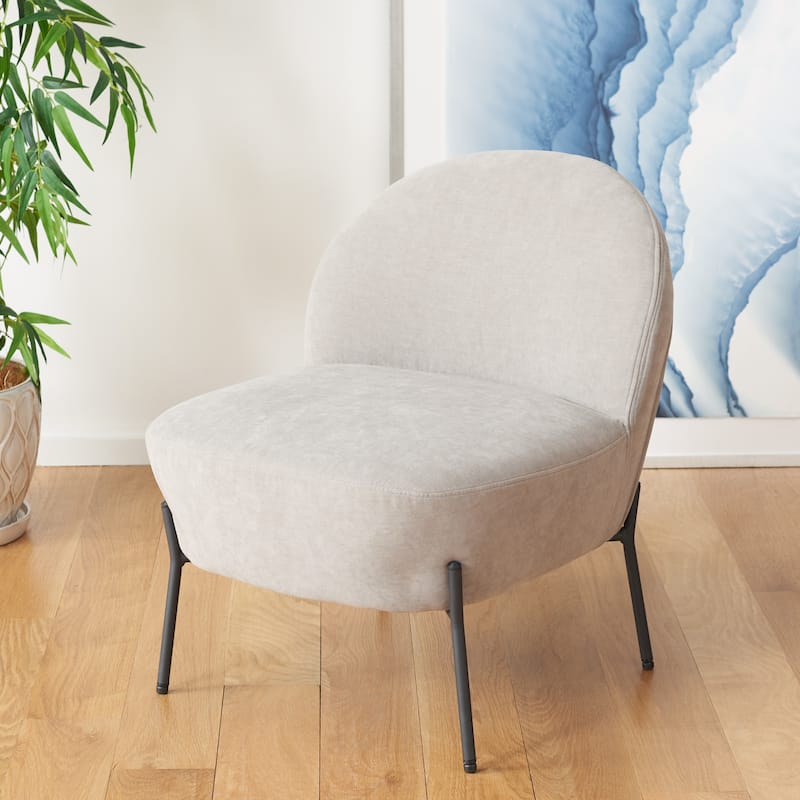 SAFAVIEH Geena Petite Velvet Slipper Chair - 21 In. W x 26 In. D x 26 In. H - 21Wx26Dx26H