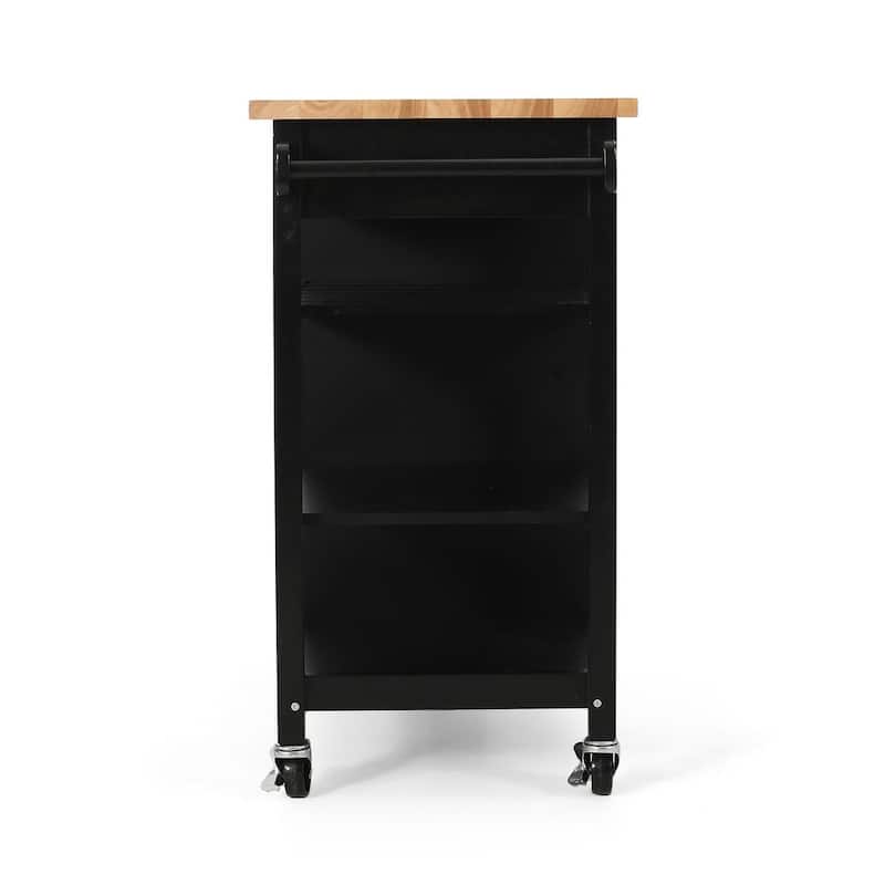 Modern Wooden Kitchen Cart with Wheels Drawer and Cabinet by Christopher Knight Home