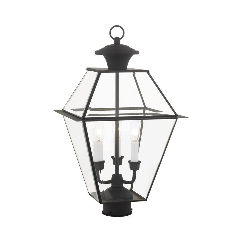 Livex Lighting Westover 3 Light 22" High Outdoor Single Head Post