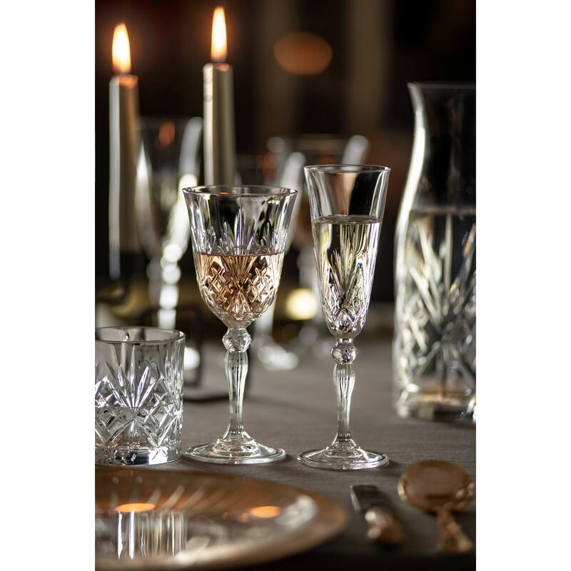 Majestic Gifts Inc. Crystal like Glass Wine Goblets -7 Oz.-Set/6 - 7.5" x 3.1