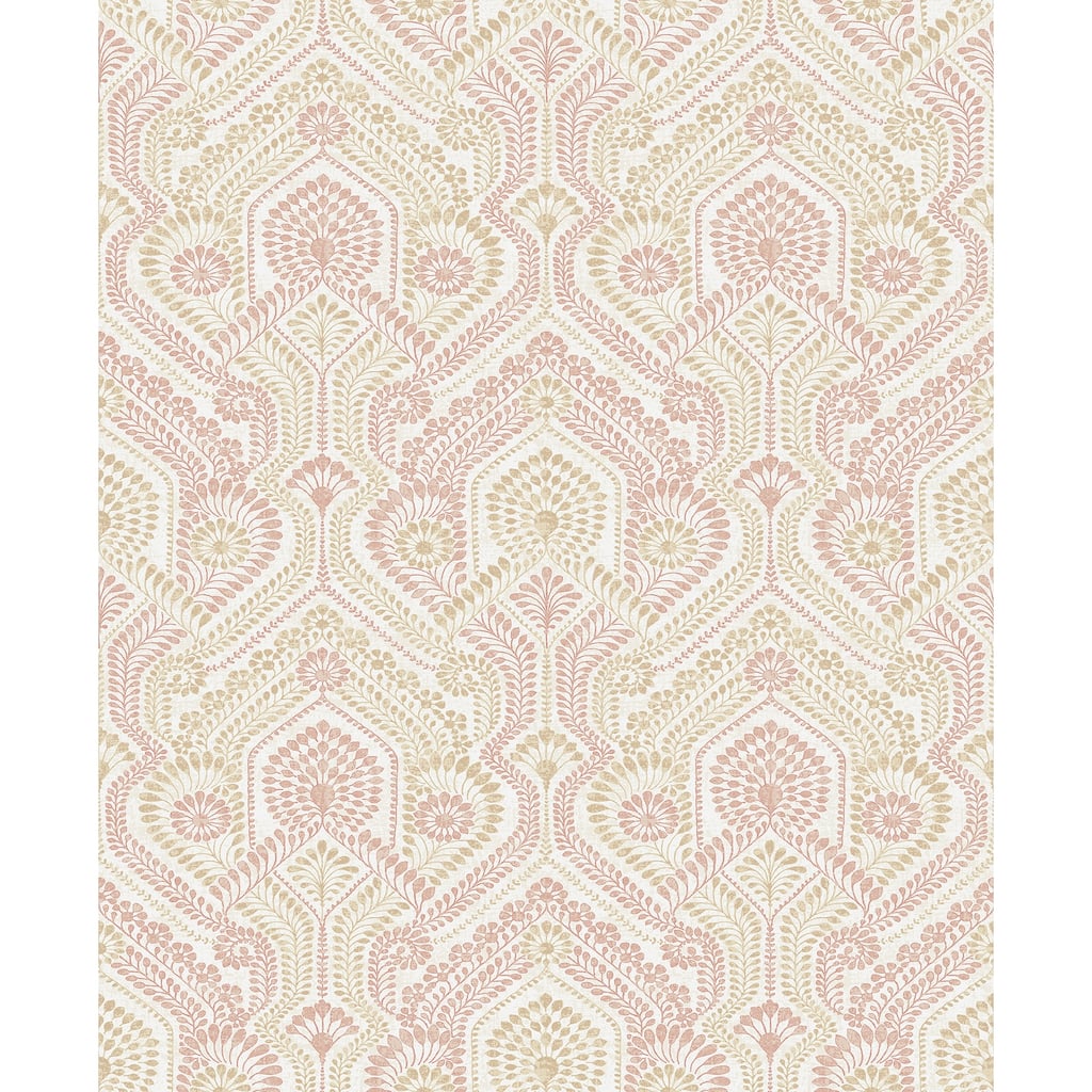 A-Street Prints Fernback Pink Ornate Botanical Wallpaper