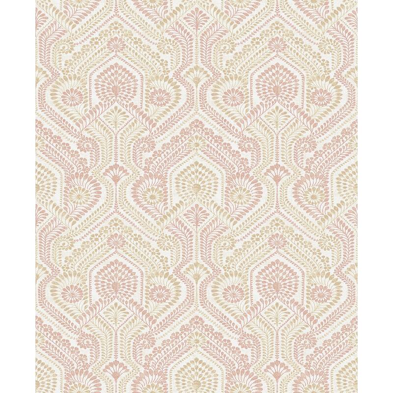 A-Street Prints Fernback Pink Ornate Botanical Wallpaper