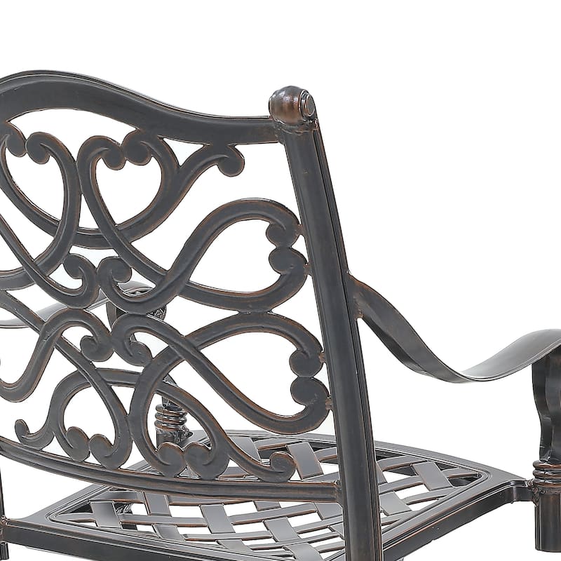 Clihome Patio Aluminum Garden Dinning Swivel Chair (Set of 2)