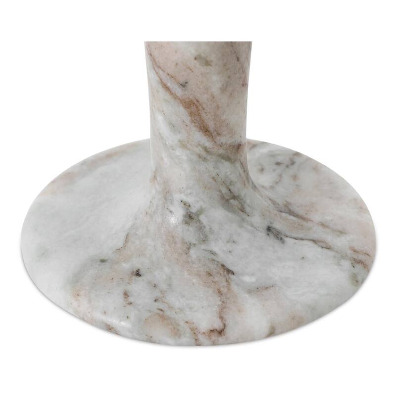 NADAAL STUDIOS Ira, Tall Candle Holder Solid Marble, Black Vein