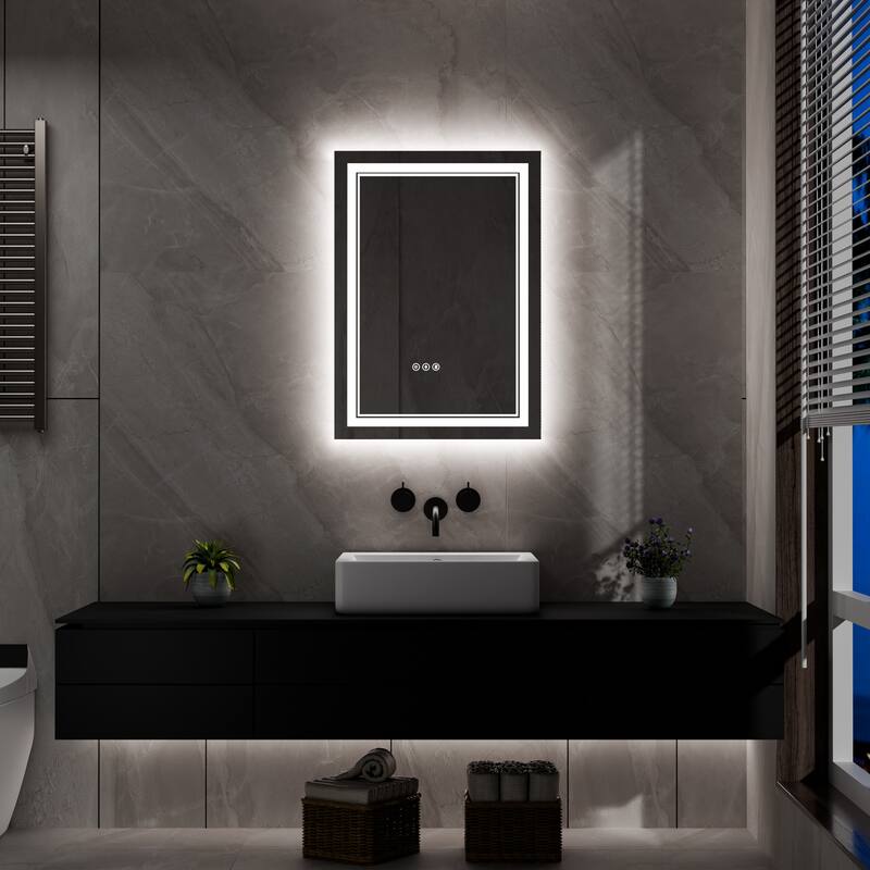 Modland Small Size LED Bathroom Mirror Back & Front Lighted Anti-Fog