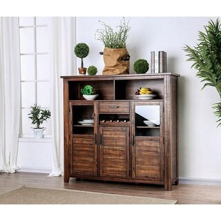 Reproduction Rustic Server Rustic Style Wooden Server in Distressed Dark Oak - Bed Bath & Beyond ...
