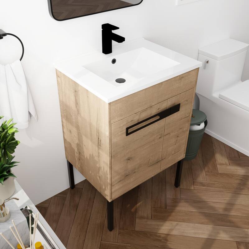 Beingnext 24"/30"/36" Bathroom Vanity with Sink, Freestanding/Floating Bathroom Vanity with Soft Close Door and Adjustable Shelf