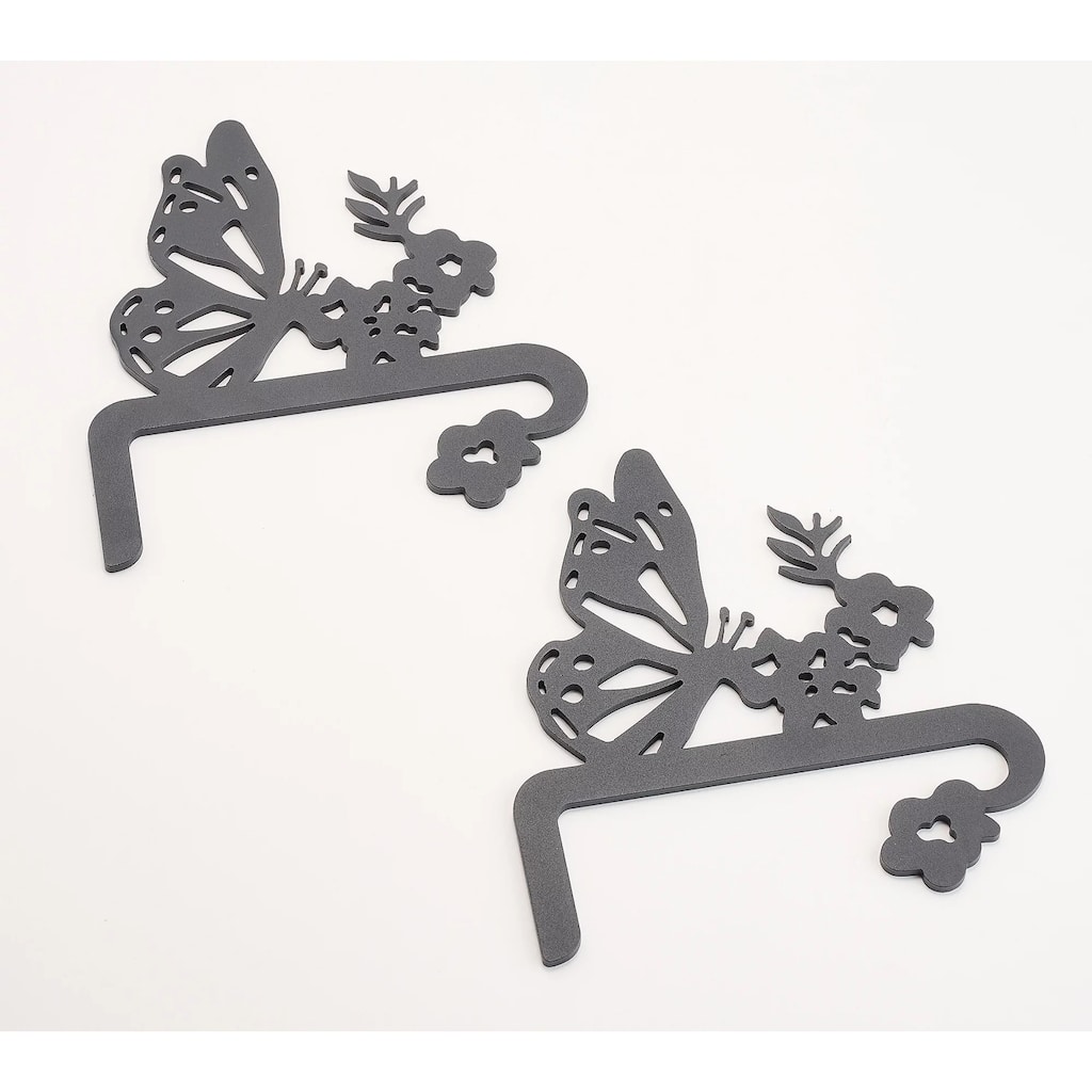 7" Metal Butterly Plant Hangers, Set of 2