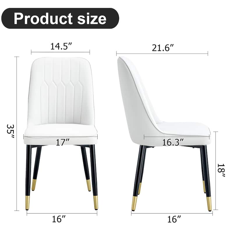 Modern Dining Chair Set Of 2 - White