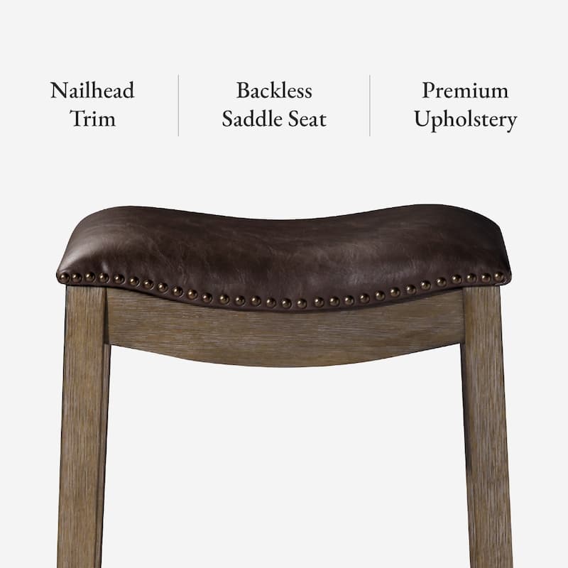 Maven Lane 26" Adrien Saddle Kitchen Counter Height Stool
