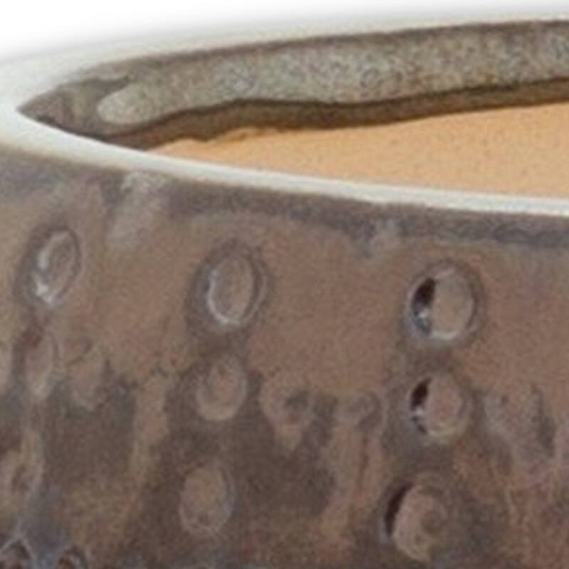 HomeRoots 6" Blue Clay Round Pot Planter - 6.00 in. x 5.25 in. x 6.00 in.