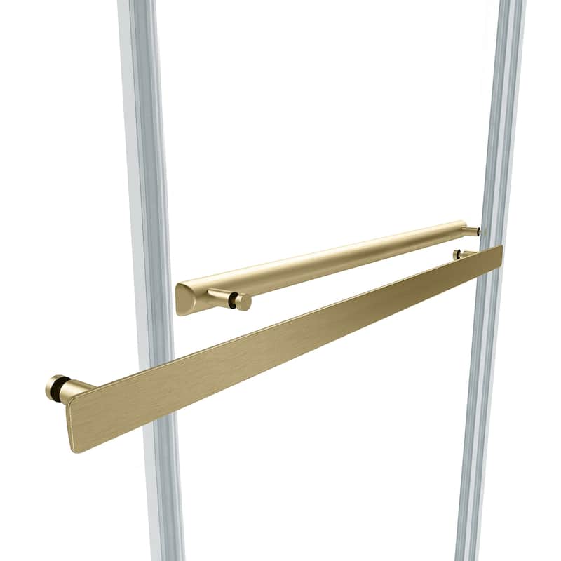 Spezia 56"W x 76"H Sliding Frameless Shower Door in Brushed Gold