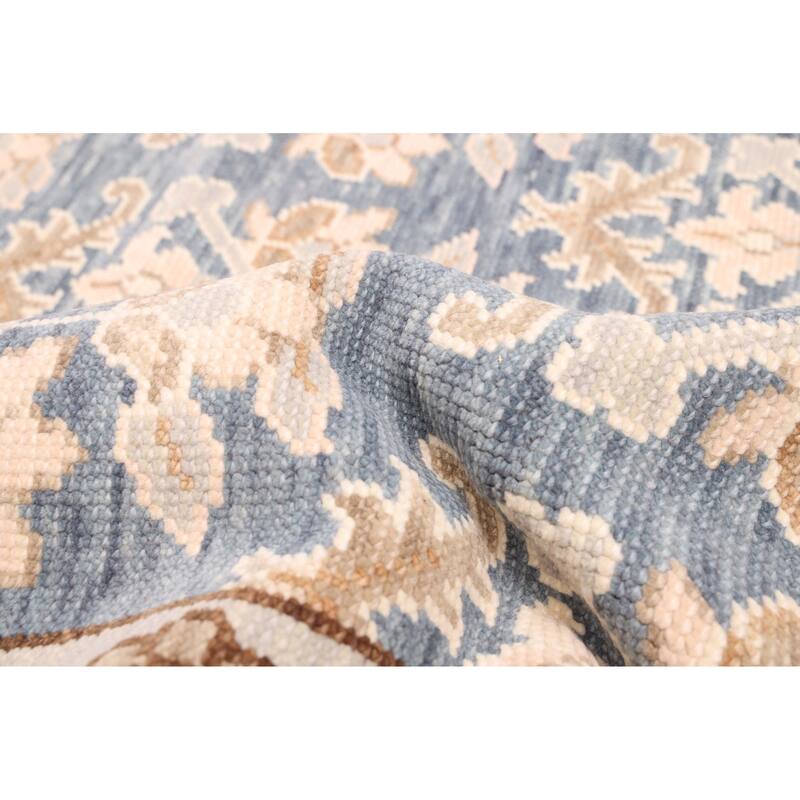 ECARPETGALLERY Hand-knotted Modern Oushak Navy Wool Rug - 8'2 x 10'0