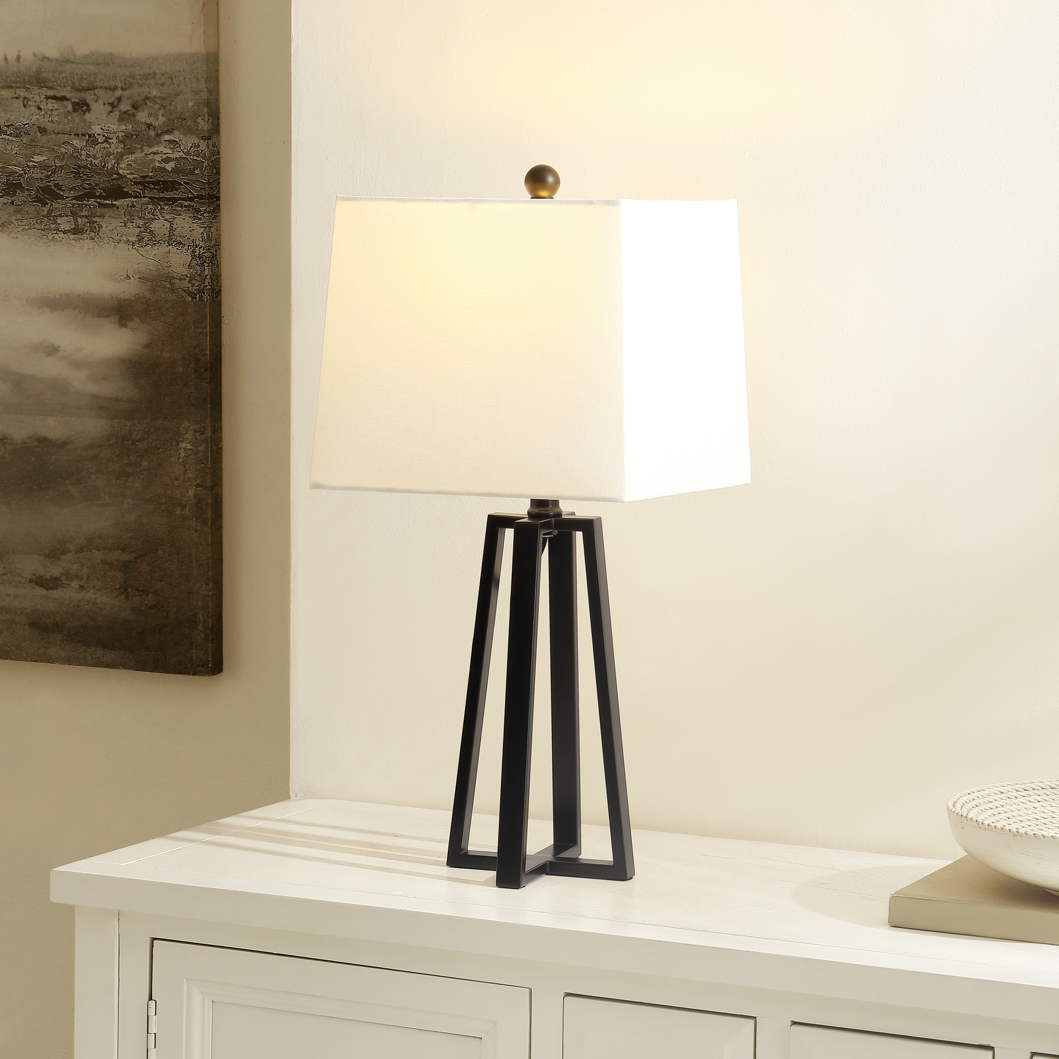 Black rod iron lamps on sale