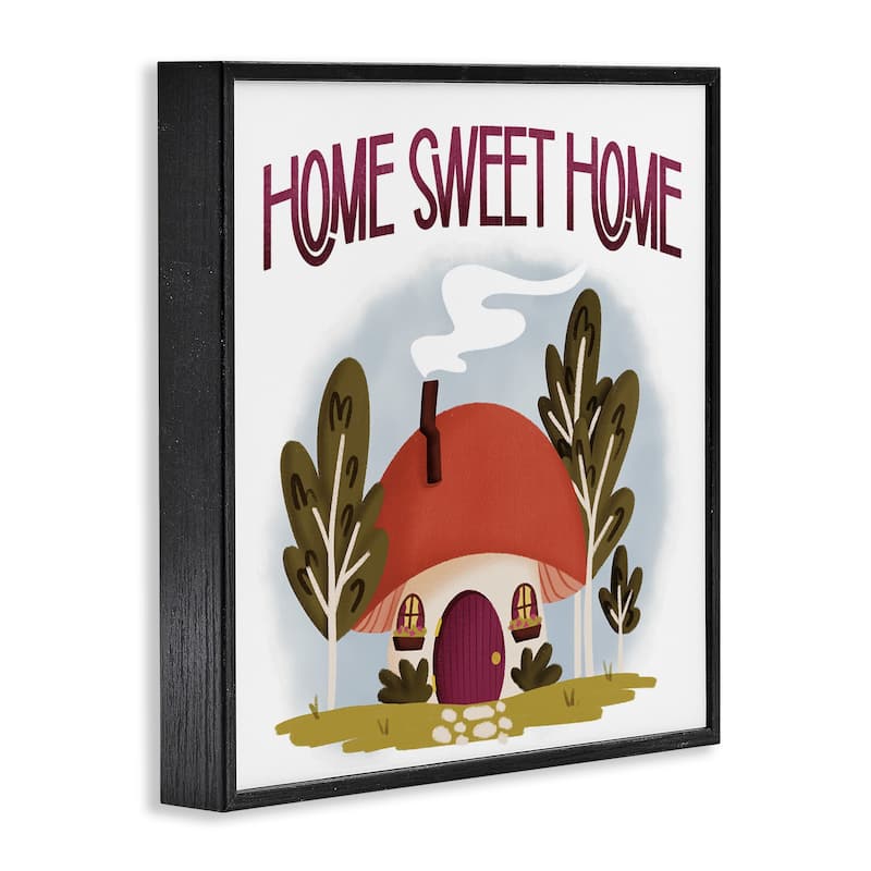 Stupell Sweet Home Mushroom Cottage Framed Giclee Art Design By Sarah Hickman