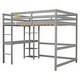 preview thumbnail 6 of 7, Modern Full Size Loft Bed With Desk And Shelves,Space Storage for Bedroom
