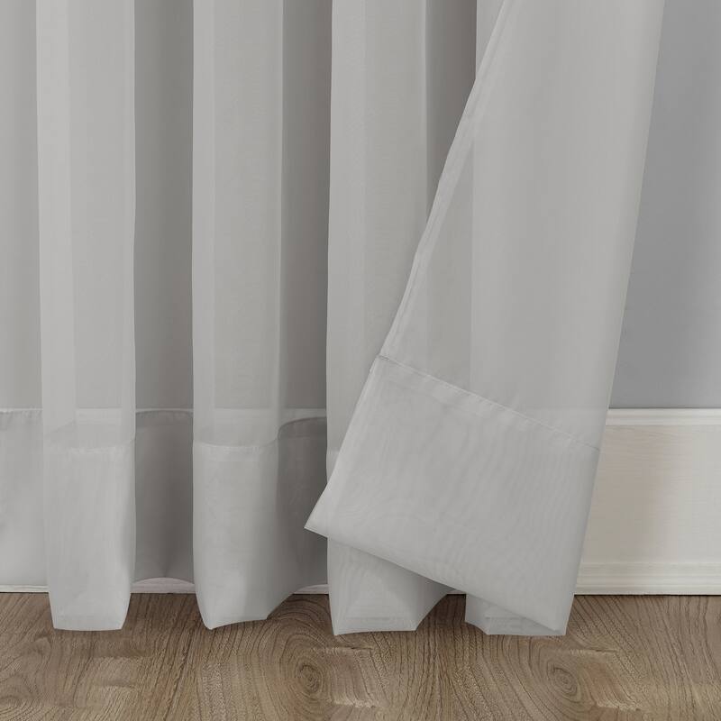 No. 918 Calypso Voile Sheer Rod Pocket Curtain Panel, Single Panel