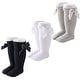 preview thumbnail 1 of 4, CozyWay Toddler Knee High Bow Socks, Black White Gray, 3 pair - Multi-Color