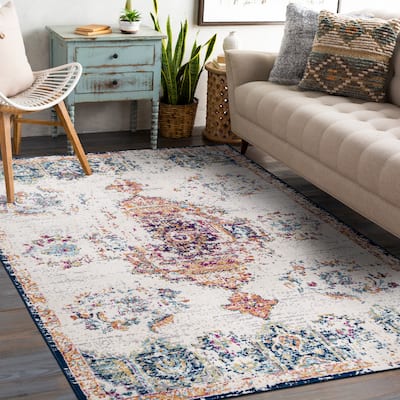 World Rug Gallery Vintage Distressed Boho Oriental Area Rug