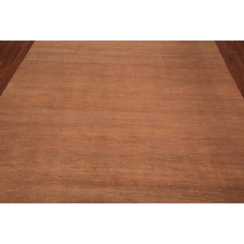 Gabbeh Modern Area Rug Handmade Brown Wool Carpet - 6'8" x 9'8"