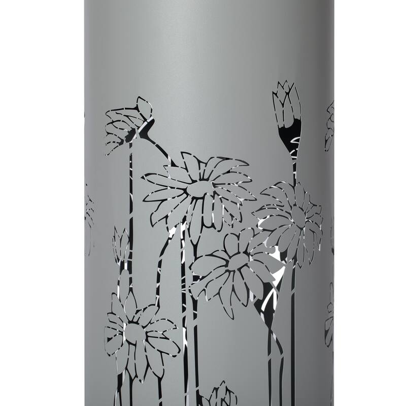 Christopher Knight Home - Modern 34.25"H Metal Sphere-Top Outdoor Water Fountain with LED Lights & Cutout Design