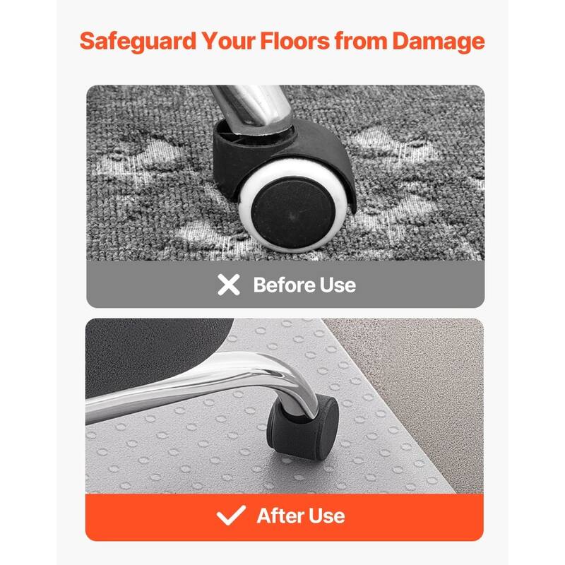 Transparent Frosted Chair Mat 36x48in Non-Slip Carpet Protector