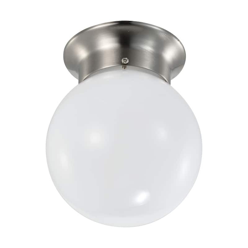 8 Watt 6 inch LED Flush Mount Fixture 3000K Dimmable Brushed Nickel Frosted Glass - Brushed Nickel