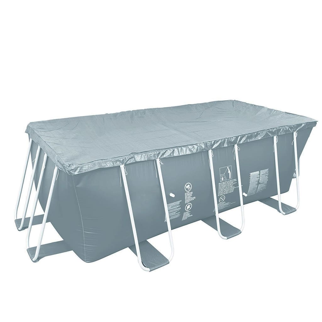 5.9' x 12.6' Gray Rectangular Pool Cover with Rope Ties - 5.9' x 12.6'