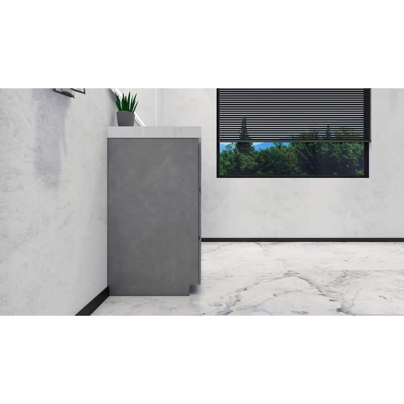 Angeles 48" freestanding bath vanity with single basin reinforced acrylic top