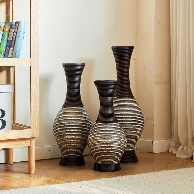 Desktop Vase, High Independent Flower Stand, Artificial Vine Vase, PVC Floor Vase, Home Decoration Flower Stand Set of 3