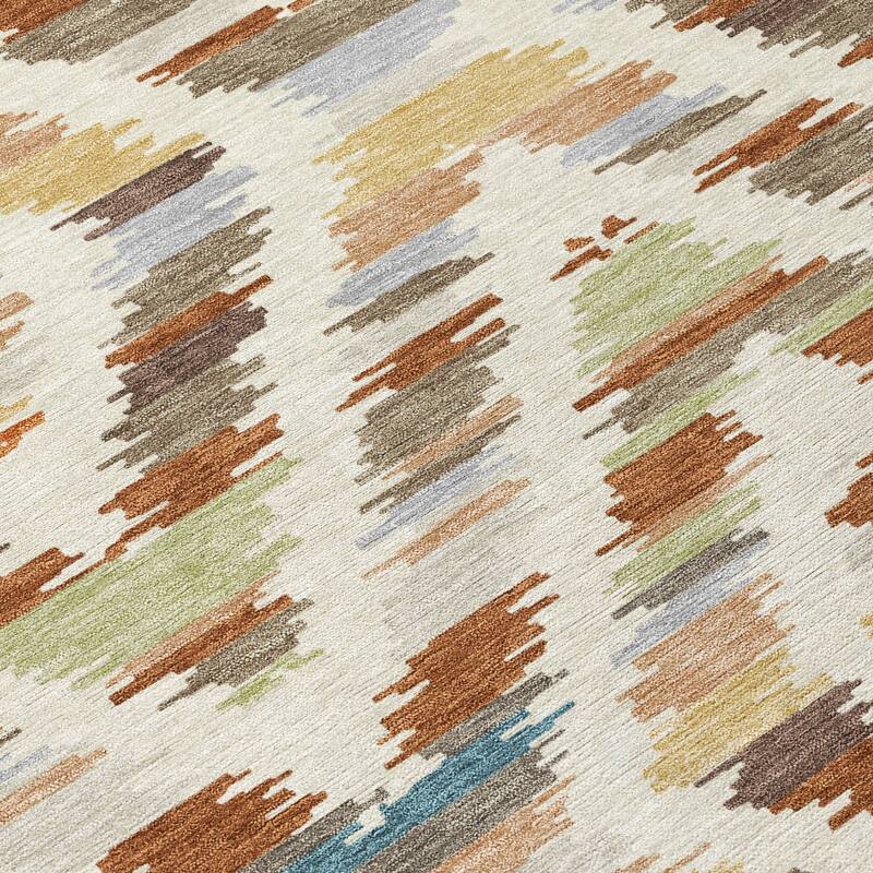 Machine Washable Indoor/ Outdoor Global Diamdon Chantille Rug