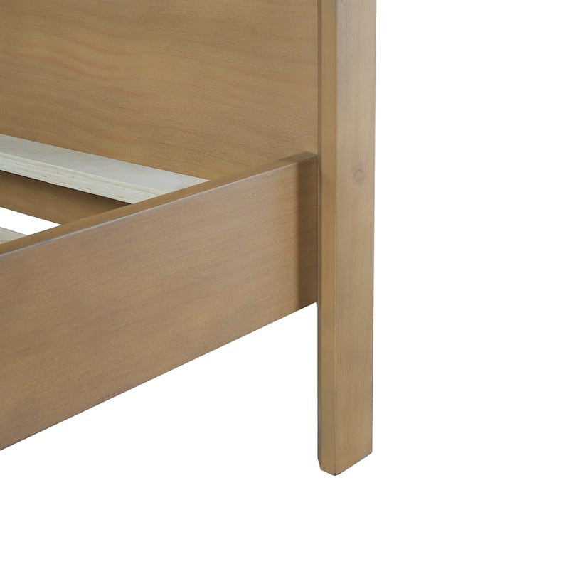 Classic Solid Pinewood Bed Frame with Headboard and Footboard, Low Profile Platform Bed, Wood Slat Support