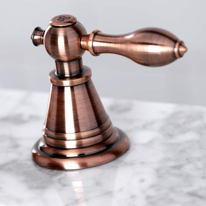 English Classic Deck Mount Widespread Bathroom Faucet with Brass Pop-Up in Brushed Brass
