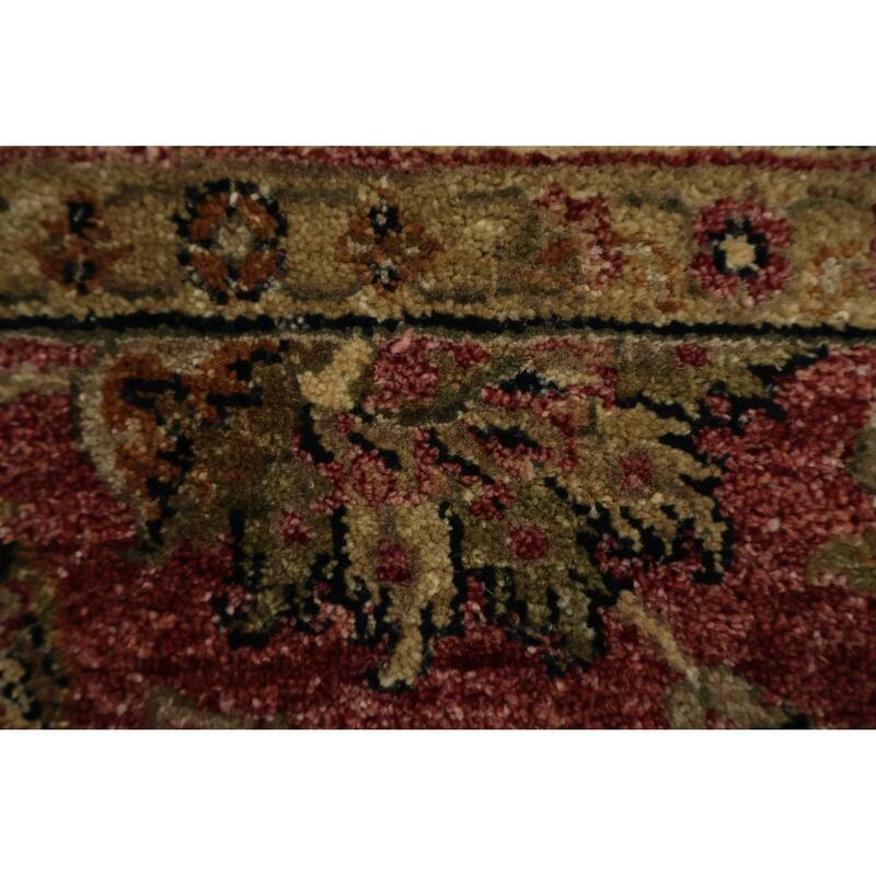 Hand Knotted Oriental 100% Wool Carpet Traditional Geometric Red Peshawar Area Rug - 9' 0'' X 6' 0''