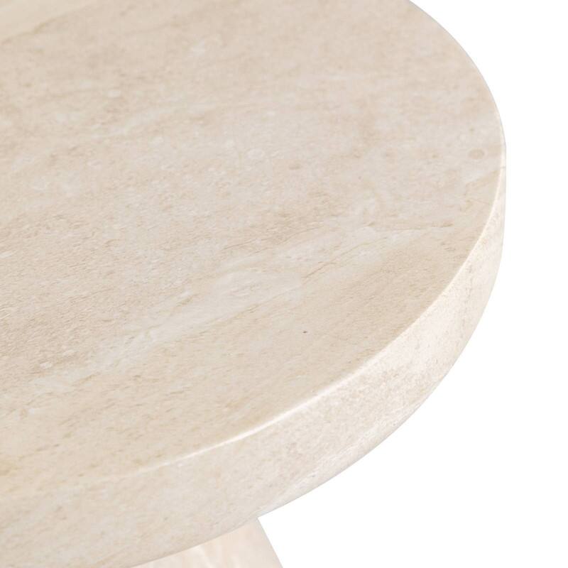 Dune 17-Inch Round Side Table in Fiberstone Accent End Table for Indoor and Outdoor Patio Use