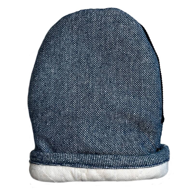 Blue Denim Heat Resistant Thick Soft Quilted Lining Kitchen Mini Oven Glove Mitts - 1 Pair