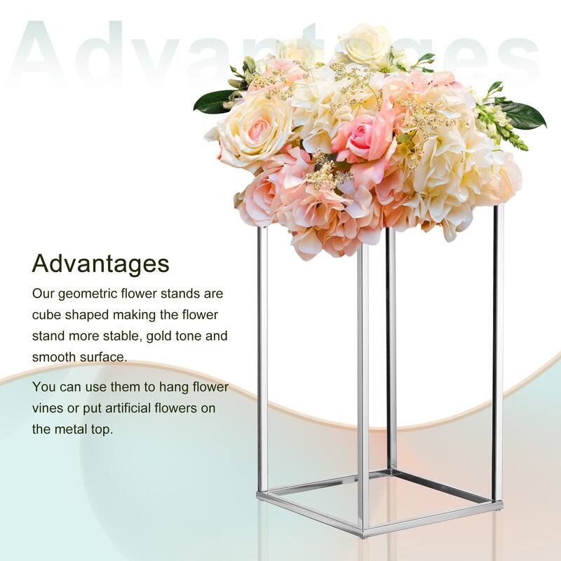 Wedding Flower Stand Vase Column, Metal Flower Rack 2Pcs